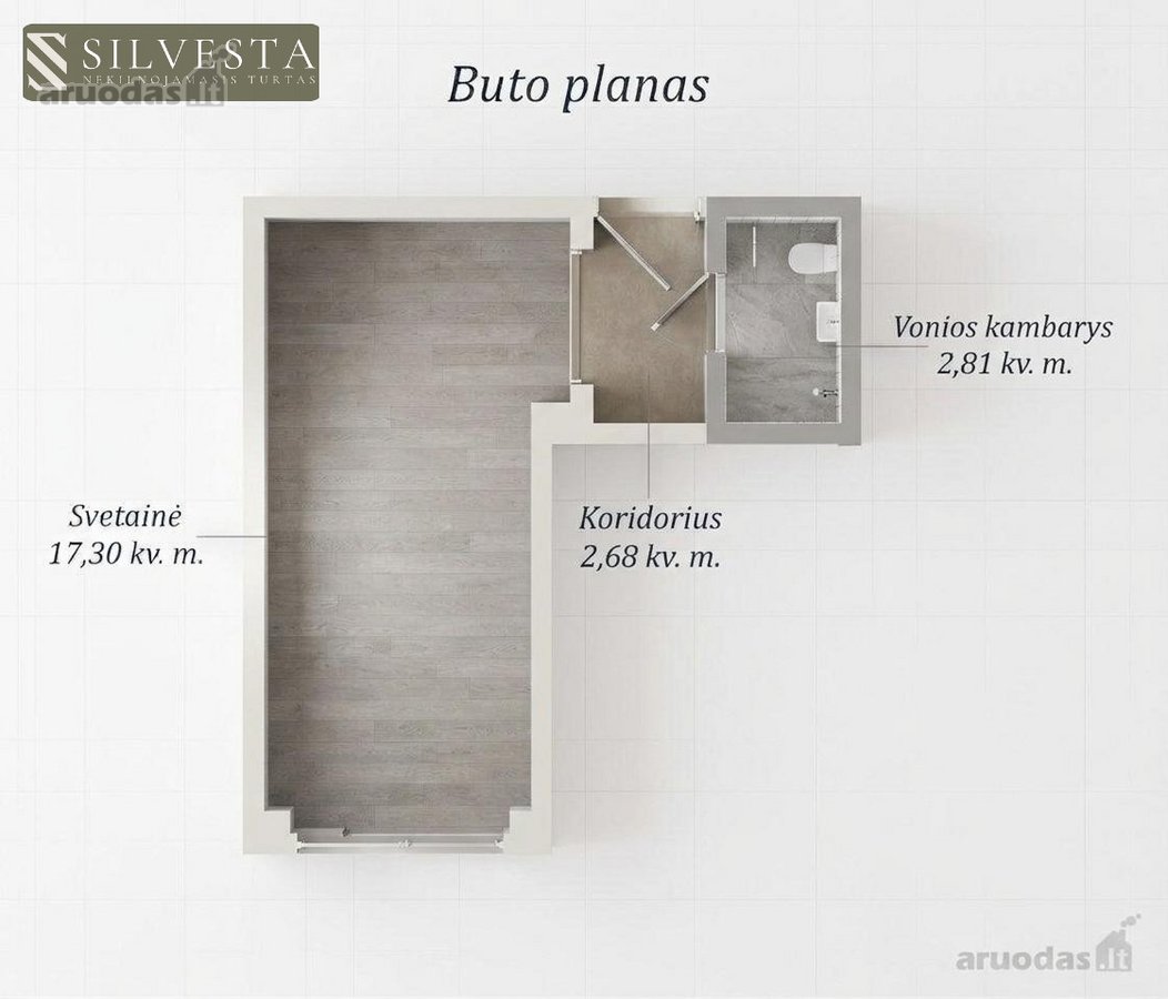 Parduodamas Erdvus Ir Funkcionalus 27,45 M² - nuotraukos Nr. 3