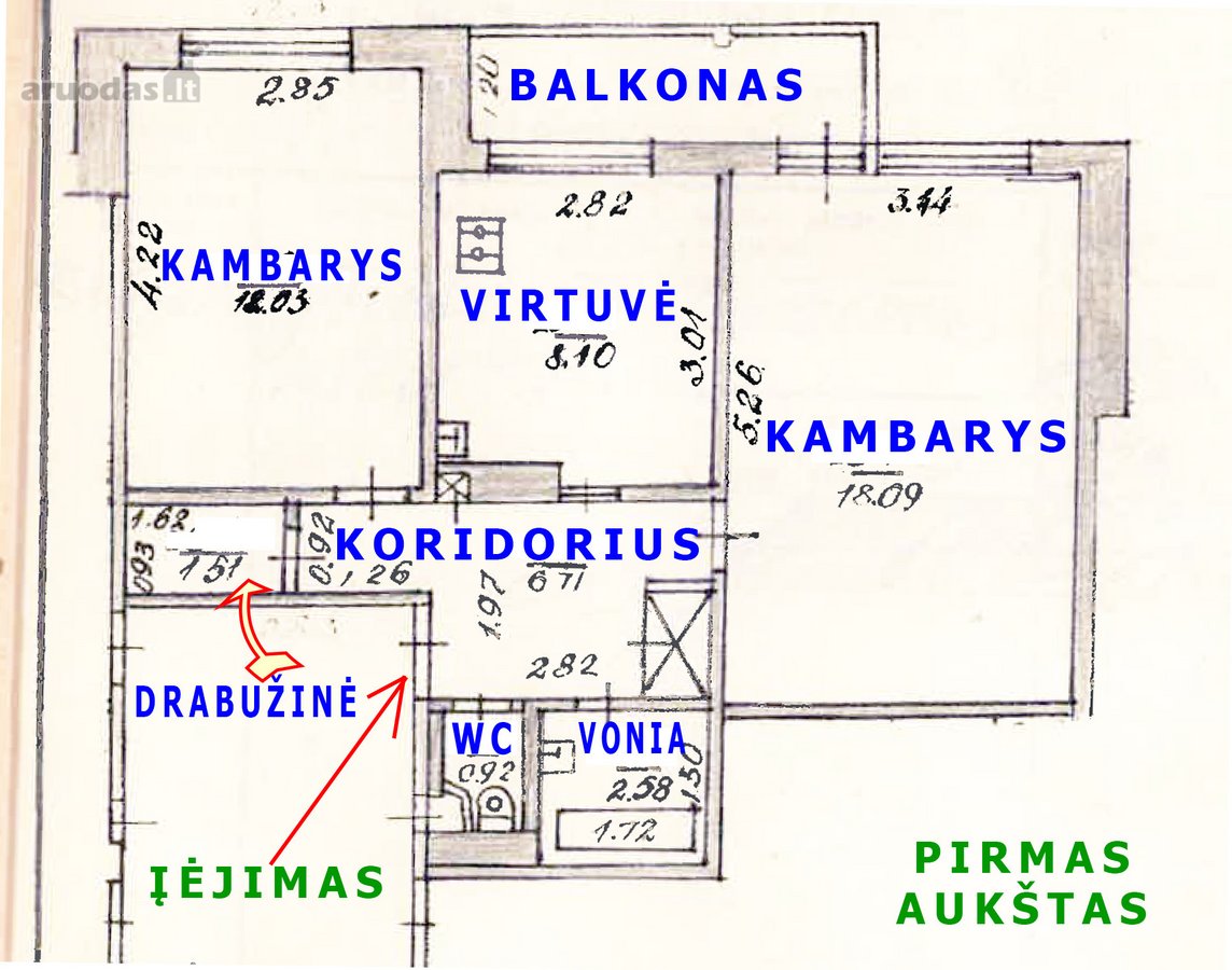  žirmūnuose pard. tvarkingas 2kb su balkonu į - nuotraukos Nr. 10