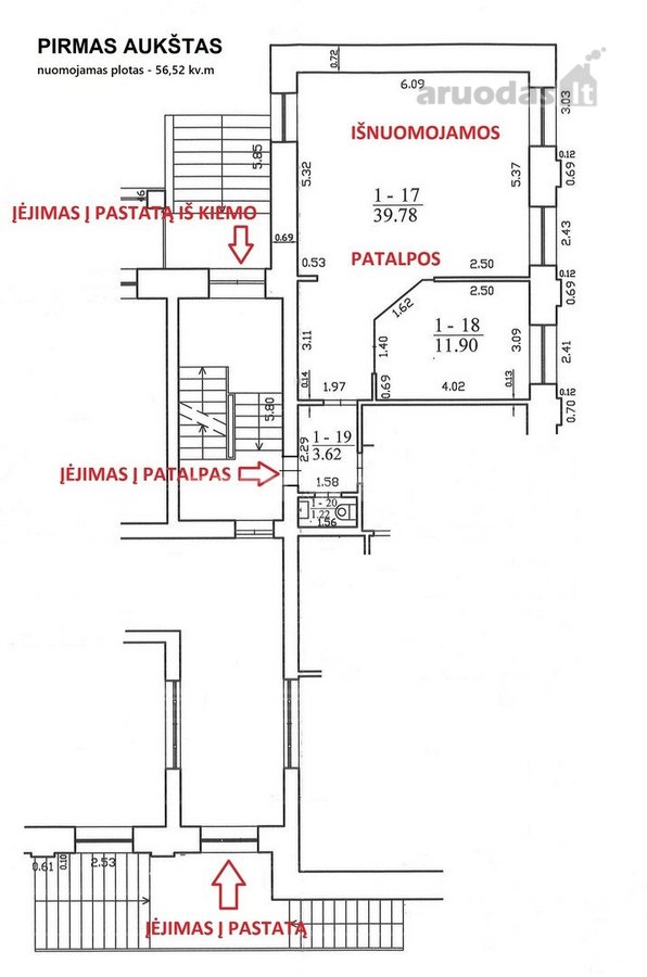 Išnuomojamos 57 kv. m ploto patalpos 3-jų - nuotraukos Nr. 10