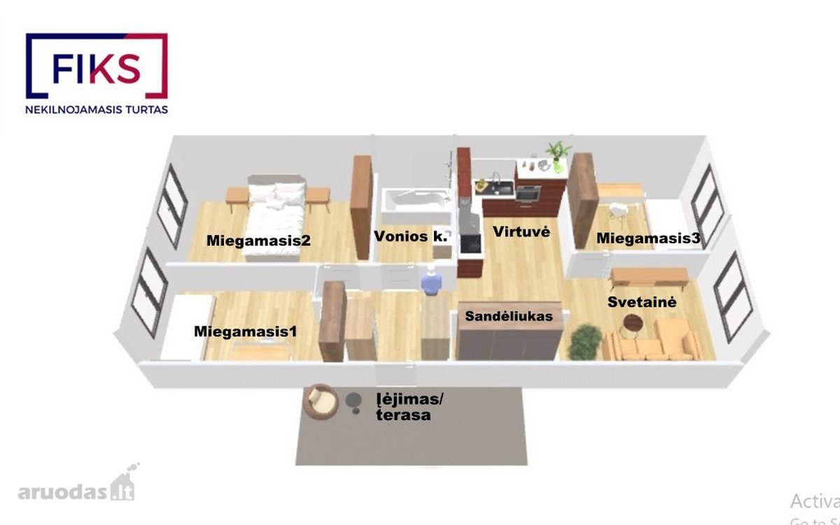 Parduodamas 3 Kambarių Butas Su Terasa Ir - nuotraukos Nr. 29