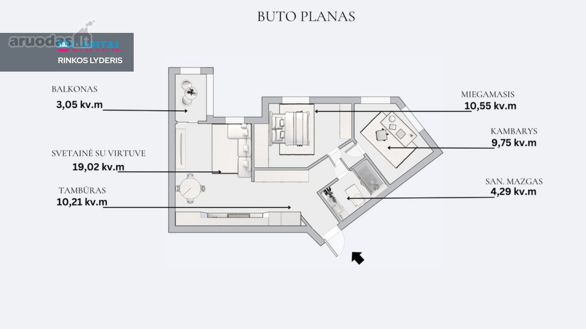 Šviesus Ir Kokybiškai Įrengtas 3 Kambarių Butas - nuotraukos Nr. 24