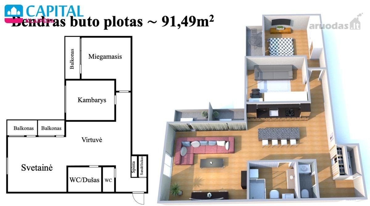 Klaipėdos Centre Parduodamas Išskirtinis 91 - nuotraukos Nr. 42
