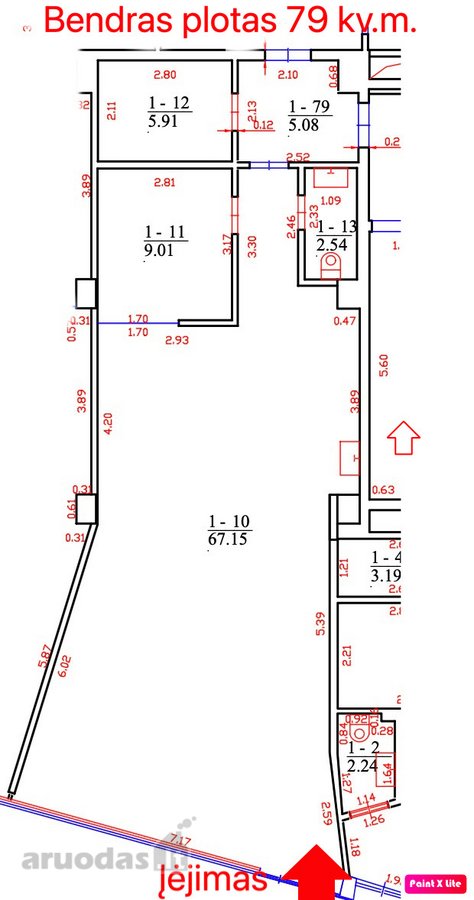 Nuomojamos 79 m² / 142 m² Prekybos / Paslaugų - nuotraukos Nr. 3
