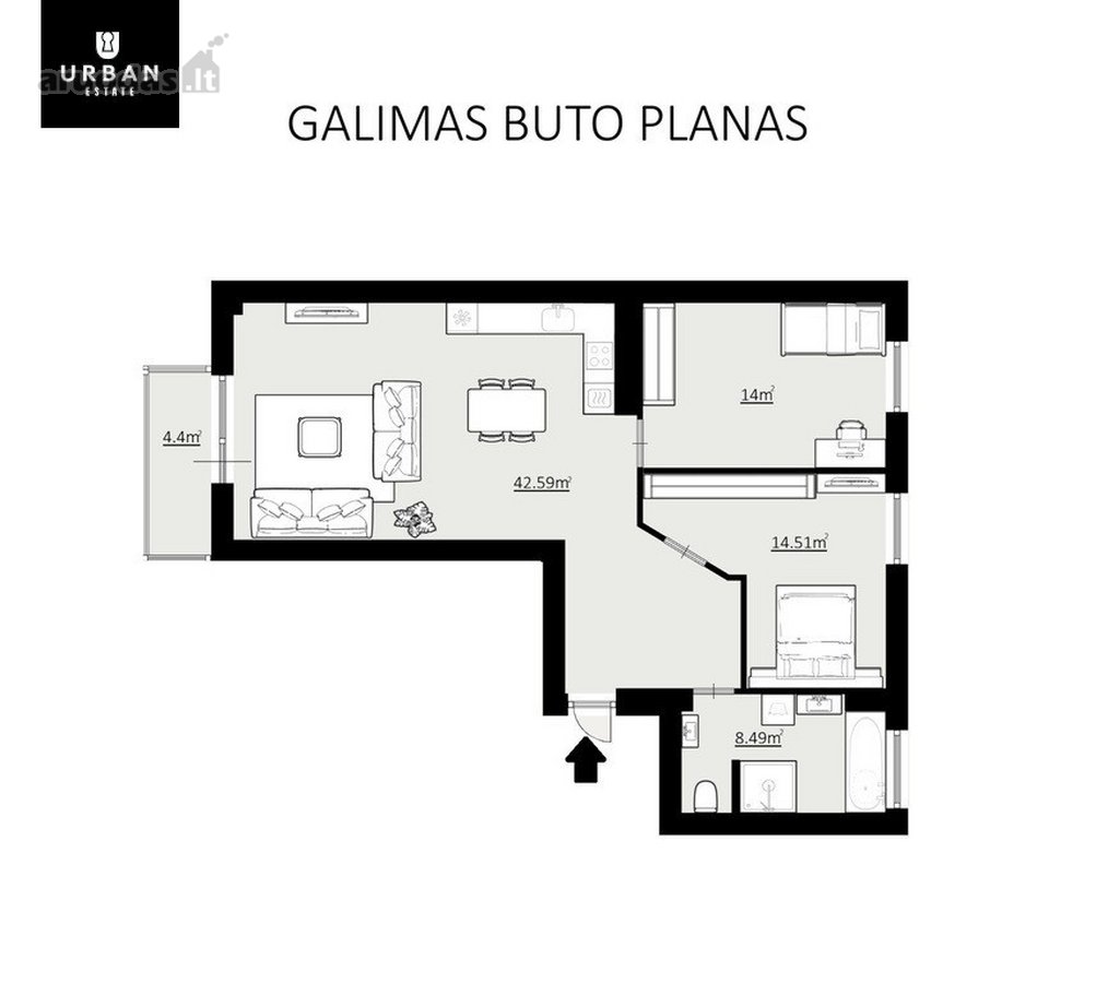 Žirmūnų pradžioje parduodamas ypač erdvus 2 - nuotraukos Nr. 24