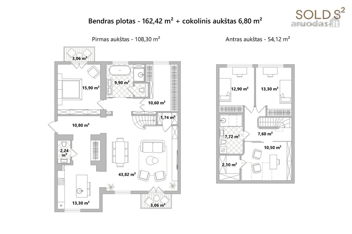 Parduodami 163 kv.m apartamentai Vilniaus - nuotraukos Nr. 19