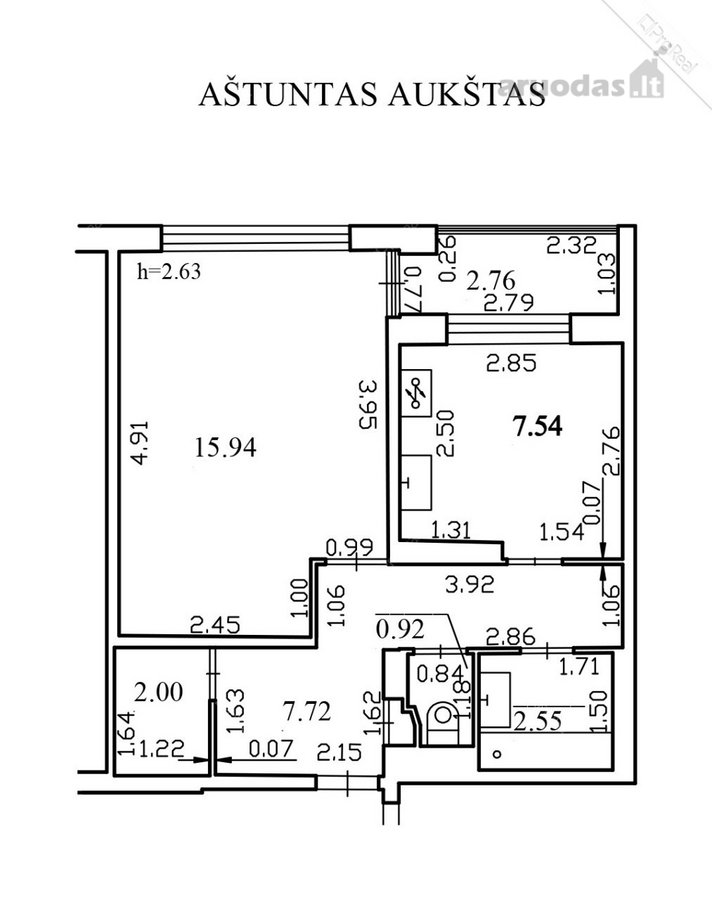 Parduodamas Erdvus 1 Kambario Butas Šeškinėje - nuotraukos Nr. 18