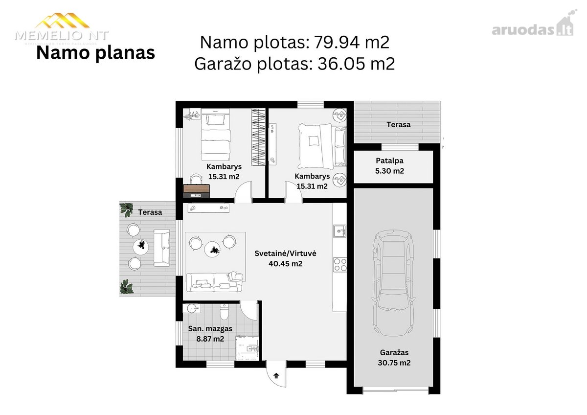 Parduodamas Nebaigtos Statybos Namas su - nuotraukos Nr. 4