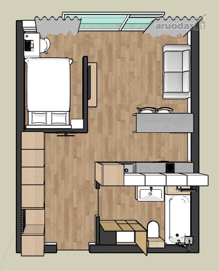 Naujai įrengtas ir dar negyventas 36 m² butas - nuotraukos Nr. 25