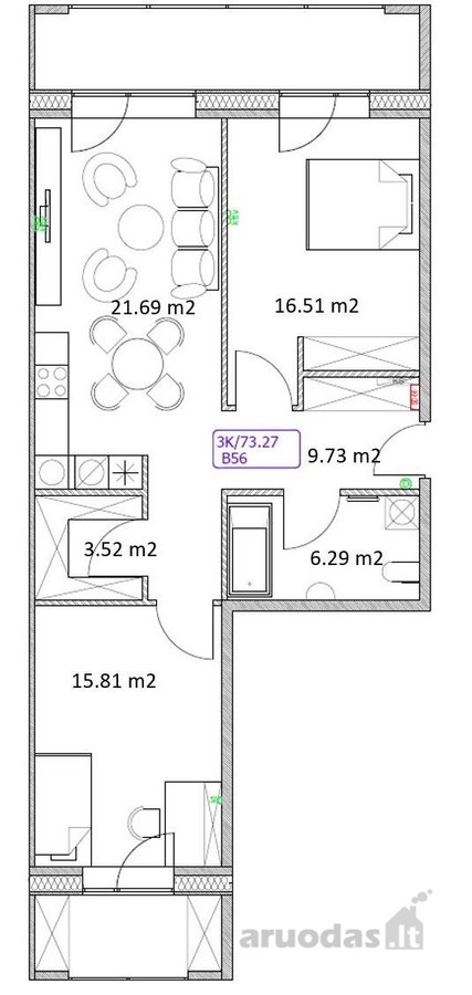  Erdvus 3 kambarių butas Naujojoje Pilaitėje - nuotraukos Nr. 17