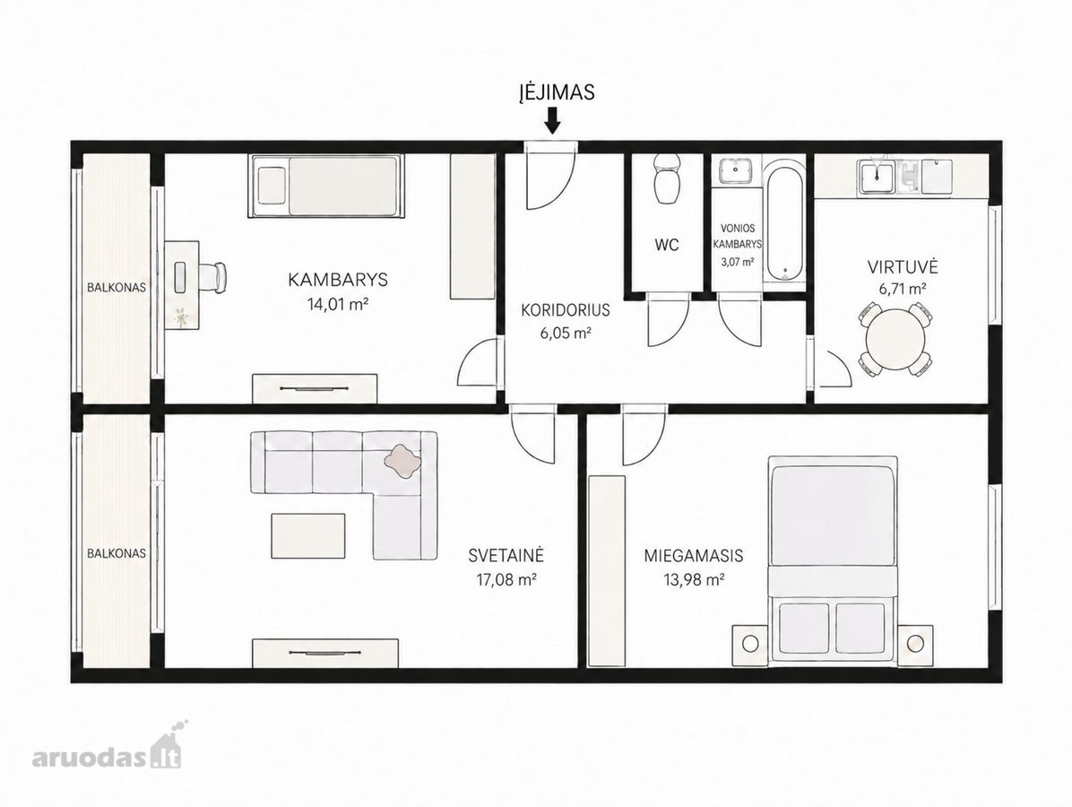 Parduodamas 3 Kambarių Butas Žirmūnuose, - nuotraukos Nr. 18