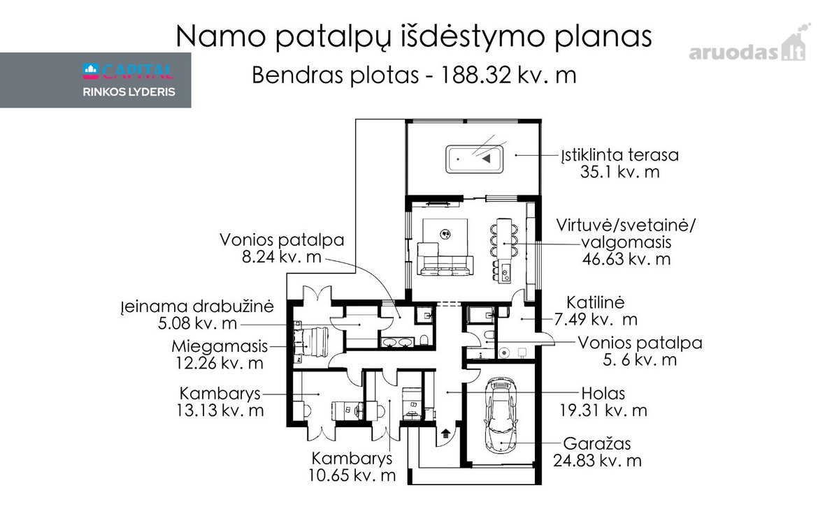 Parduodamas Erdvus Ir Pilnai Įrengtas - nuotraukos Nr. 24