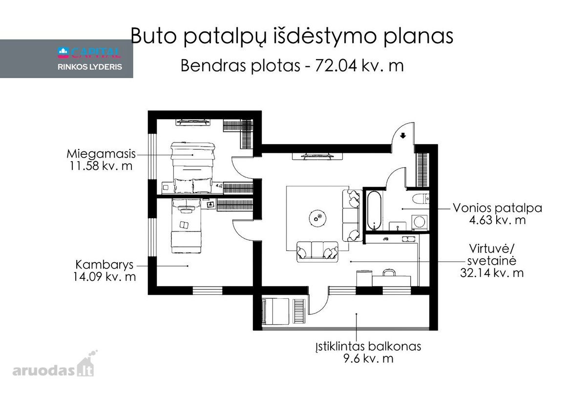 Parduodamas Erdvus, Itin Šviesus Ir Pilnai - nuotraukos Nr. 20