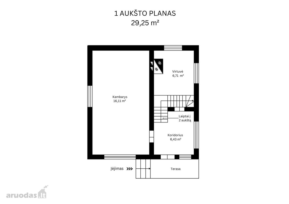 Parduodamas sodo namas su rūsiu, plotas 71,07 - nuotraukos Nr. 11