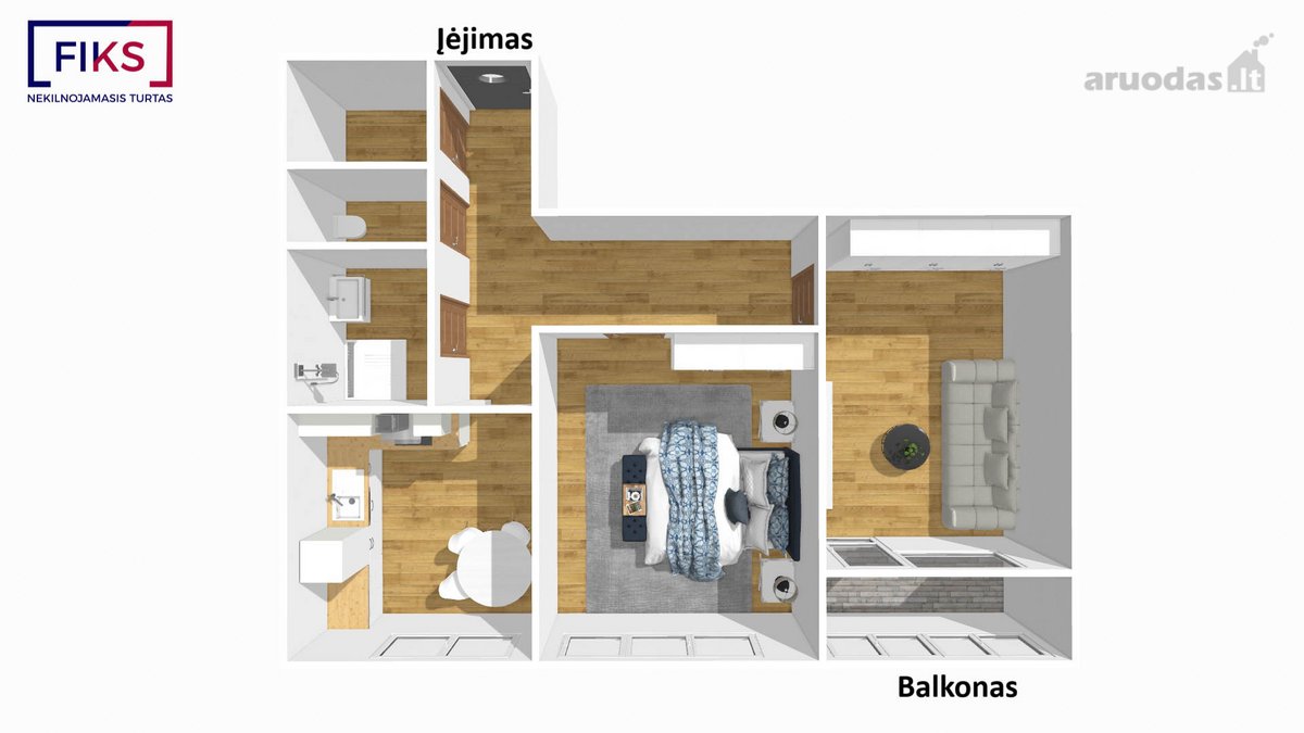 Parduodamas 2 Kambarių Butas Kazlų Rūdos Sav. - nuotraukos Nr. 19