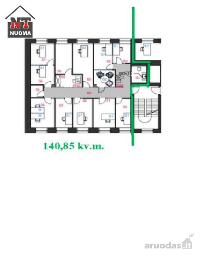 Nuomojamos 141 kv.m. biuro patalpos Slucko g. - nuotraukos Nr. 19