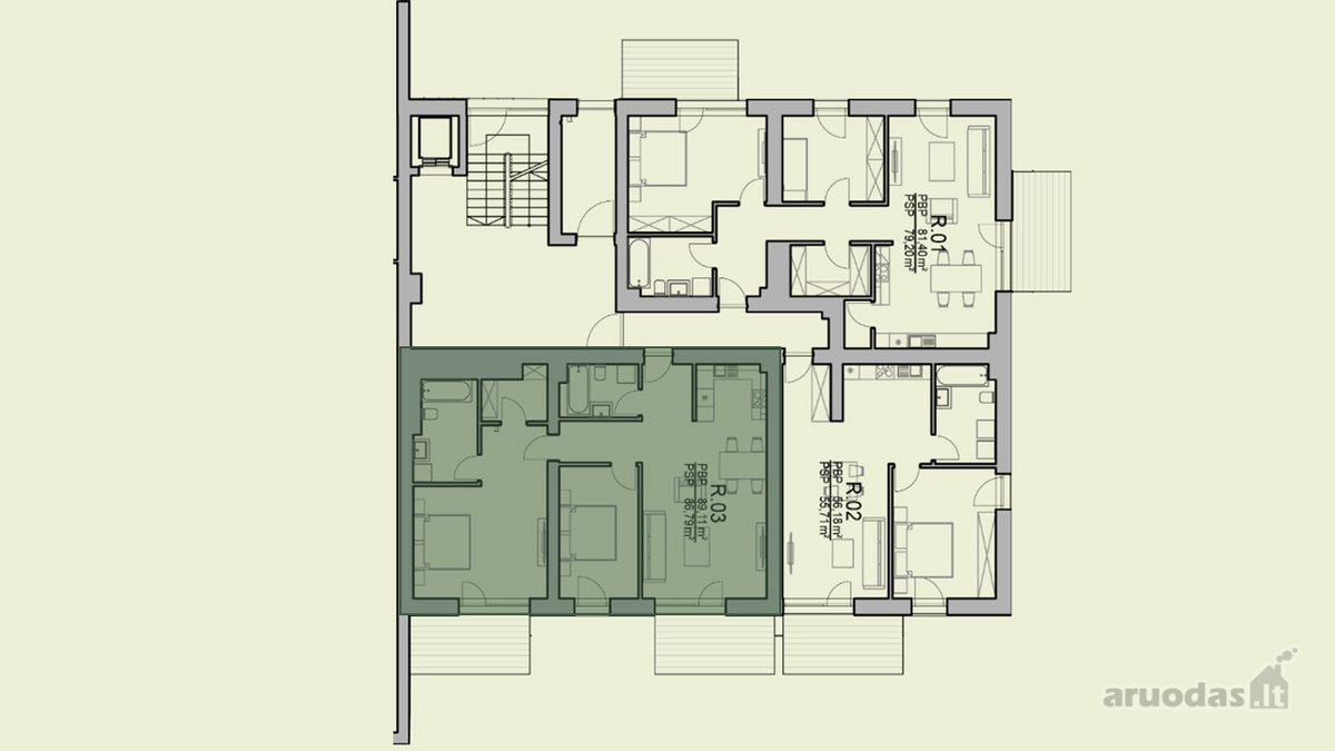 89,11 m² – vienas erdviausių 3 kambarių - nuotraukos Nr. 3