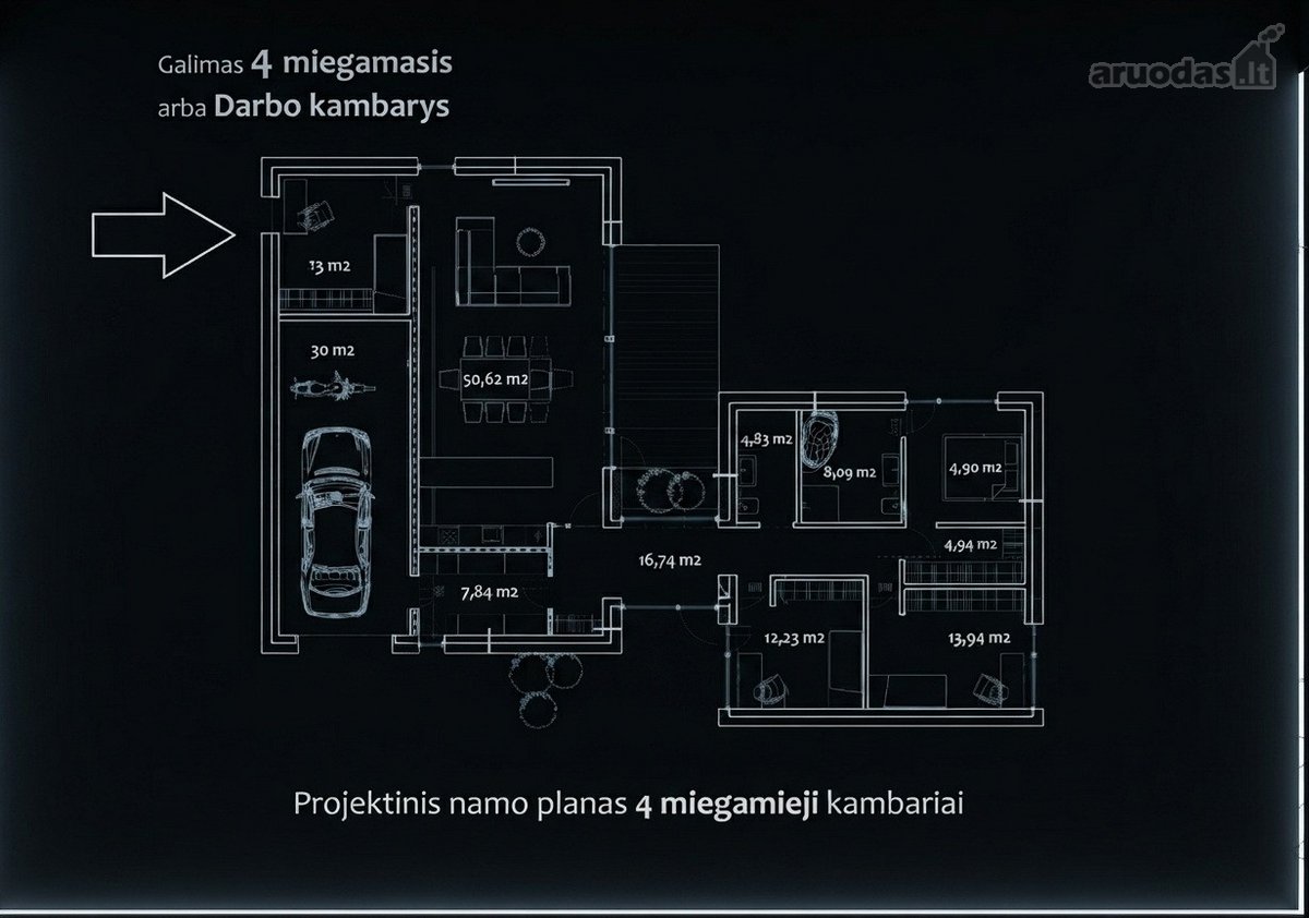 Modernios architektūros projekto, "L" Formos - nuotraukos Nr. 48