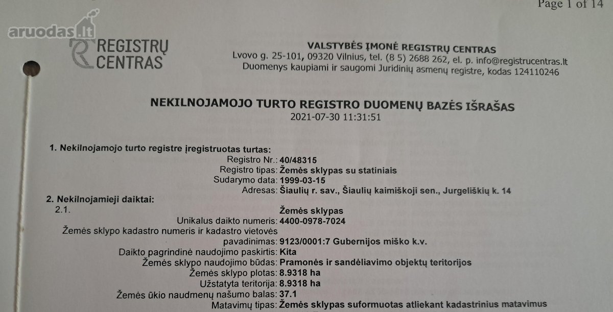 Parduodamas 8,9318 hektaro žemės sklypas su - nuotraukos Nr. 22