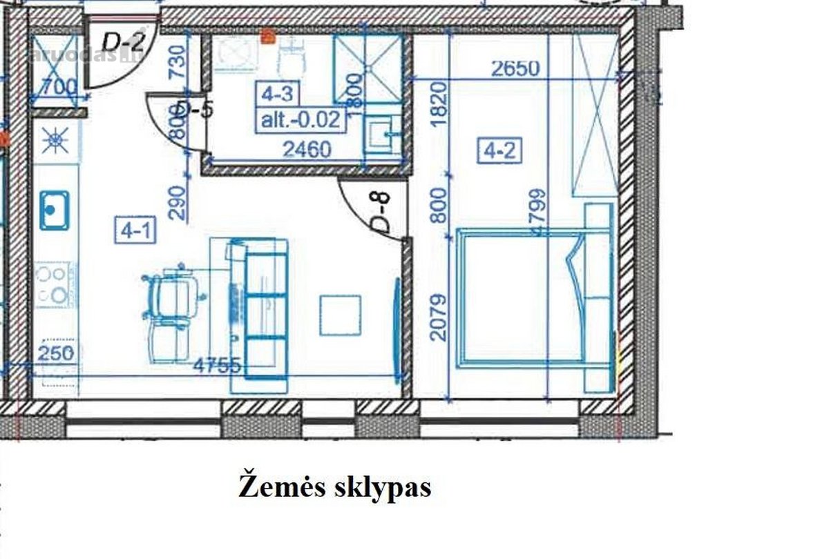 Parduodamas dviejų kambarių butas su privačiu - nuotraukos Nr. 9
