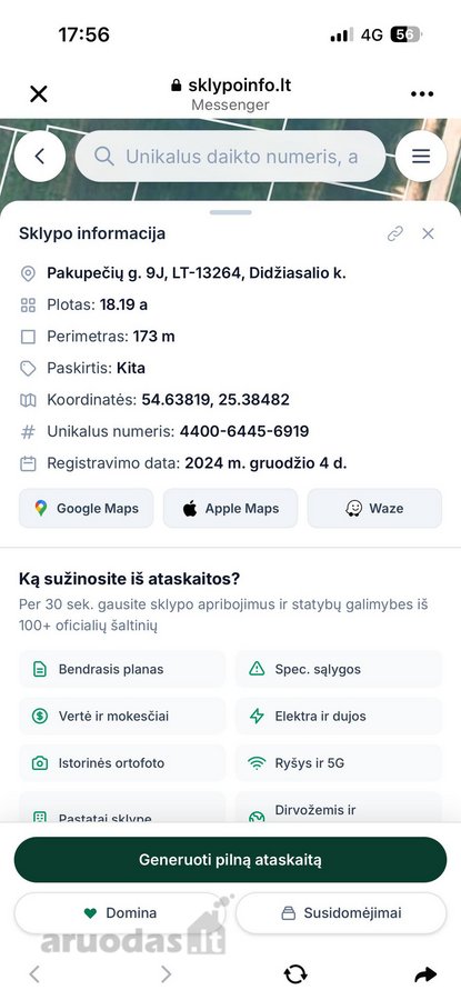 Parduodamas 18,19 a sklypas Didžiasalio k., - nuotraukos Nr. 2