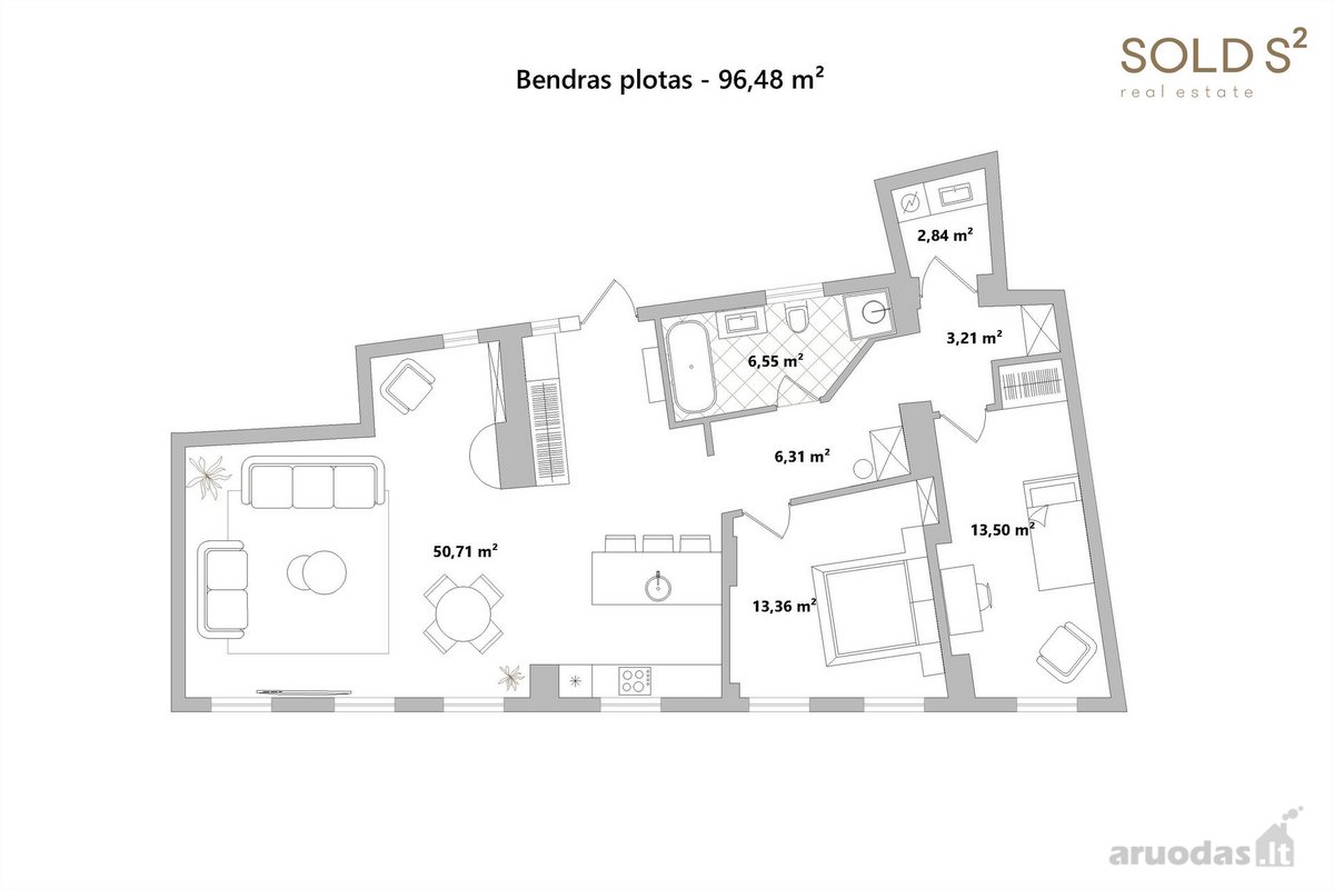 Parduodami jaukūs 3 kambarių apartamentai - nuotraukos Nr. 20