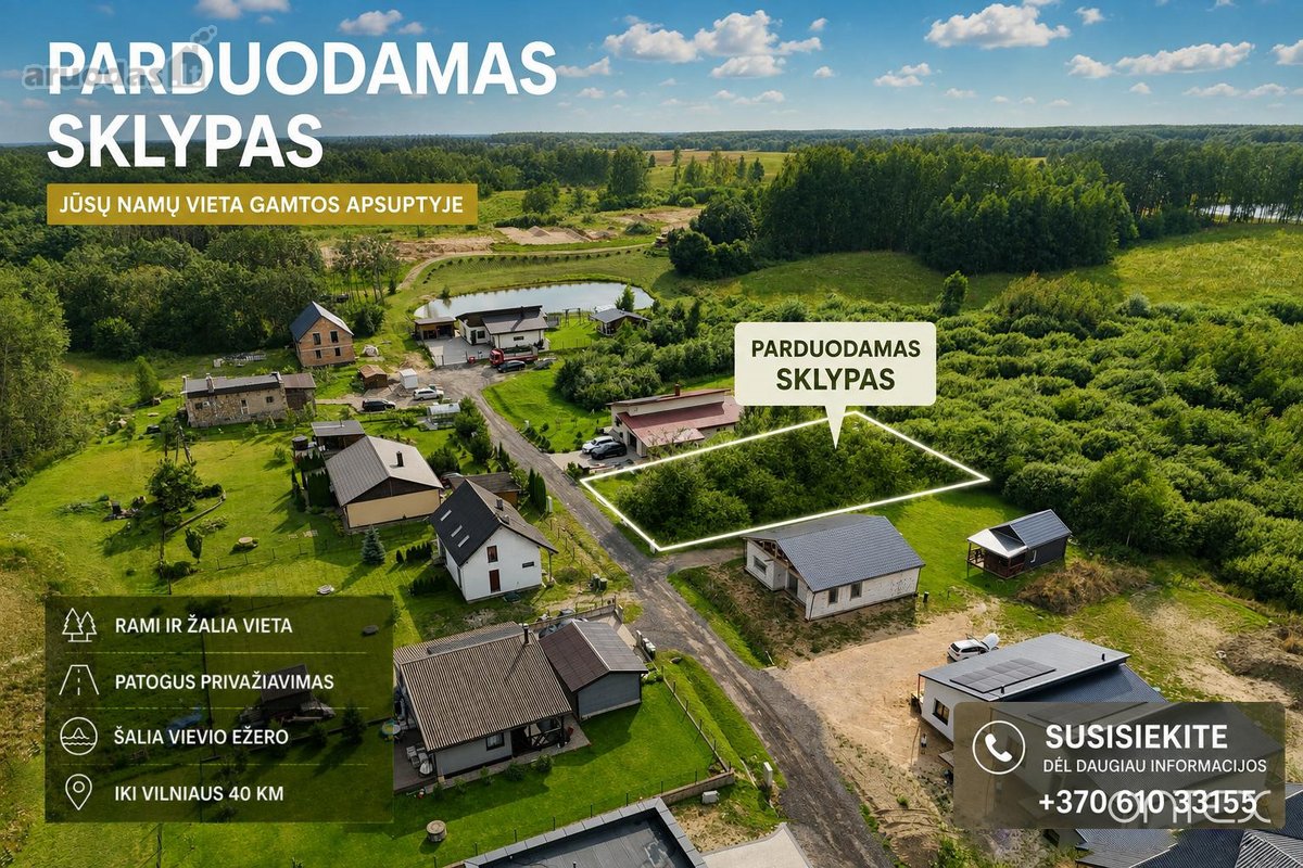 Namų valdos sklypas netooiese Vievio ežero – - nuotraukos Nr. 2