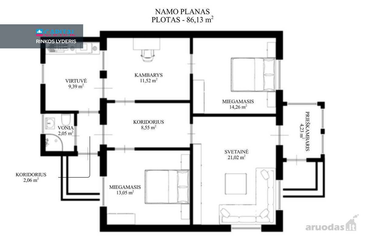 Parduodamas 86 Kv. M. Namas Su Erdviu 30,2 - nuotraukos Nr. 12
