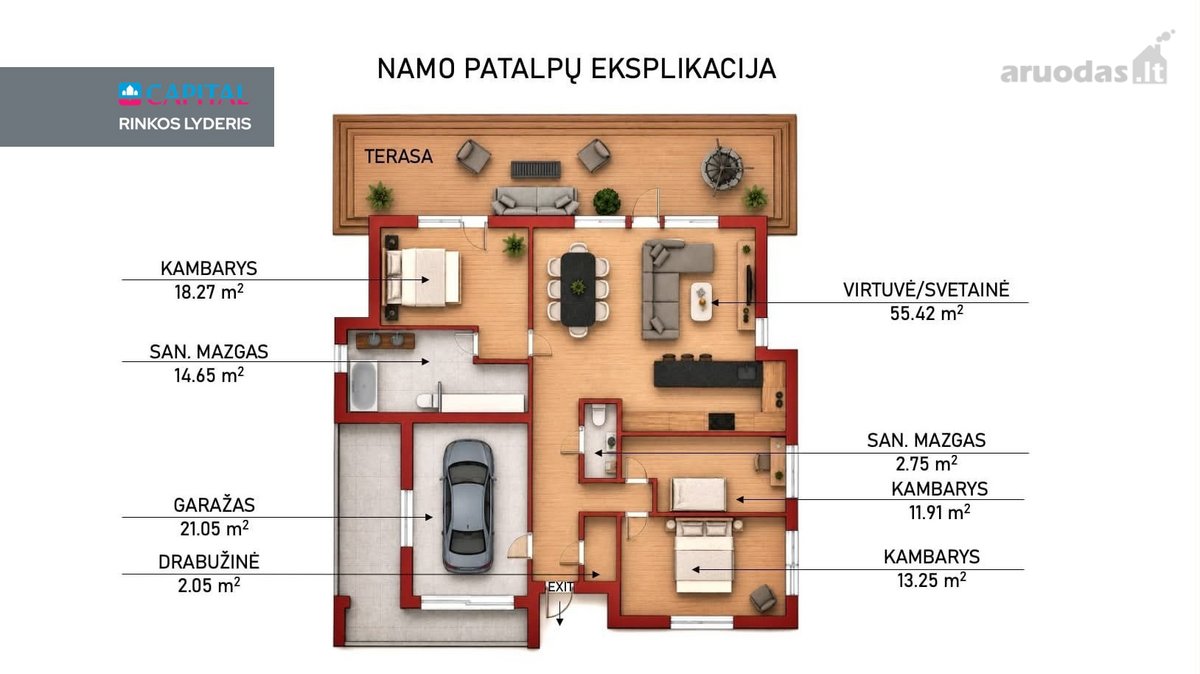 Modernus Vieno Aukšto Namas Su Nuosavu Mišku - nuotraukos Nr. 2