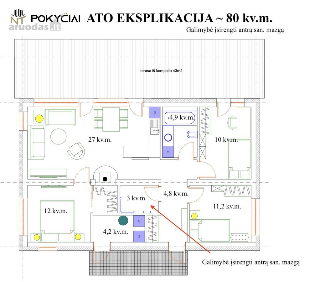 Individualus ir puikiai išplanuotas vieno - nuotraukos Nr. 12
