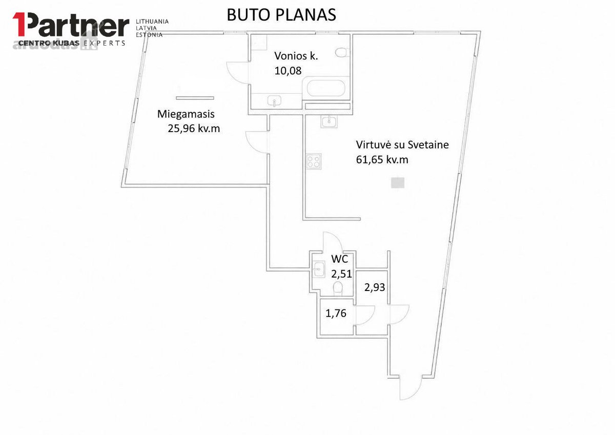 Parduodamas erdvus dviejų kambarių butas, pro - nuotraukos Nr. 18
