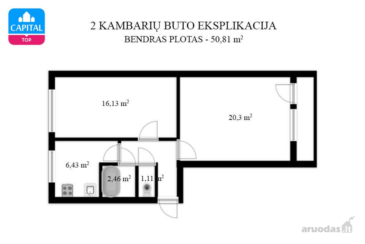Parduodamas 2 Kambarių Butas Marių G. 12, Kaune - nuotraukos Nr. 8