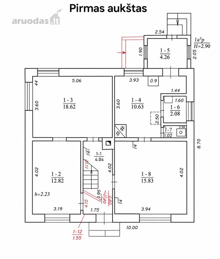 Namo Dalis Pačiame Prienų Centre  104,21 m² - nuotraukos Nr. 16