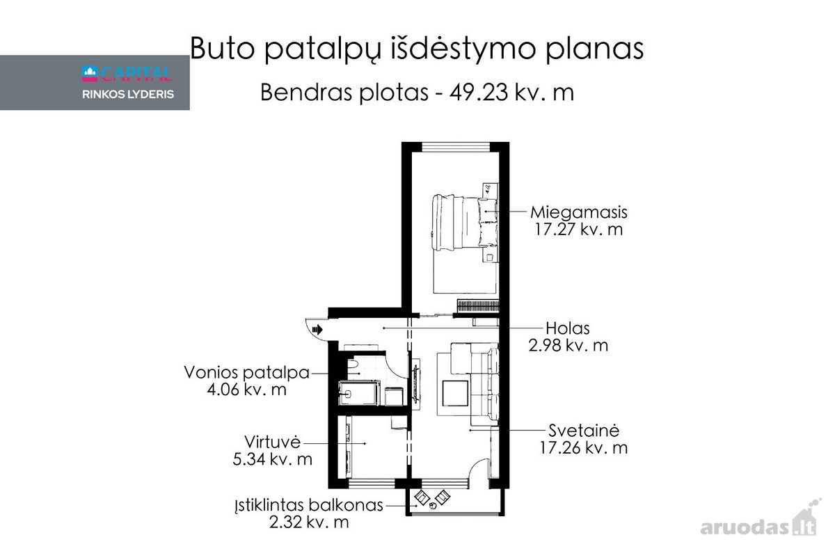 Parduodamas Šviesus Ir Tvarkingas Dviejų - nuotraukos Nr. 22