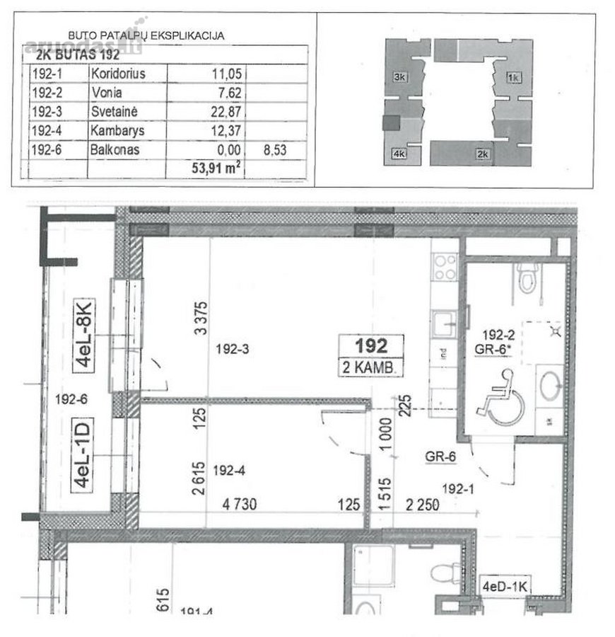 Nuomojamas kokybiškai įrengtas 54,11 kv.m. - nuotraukos Nr. 10