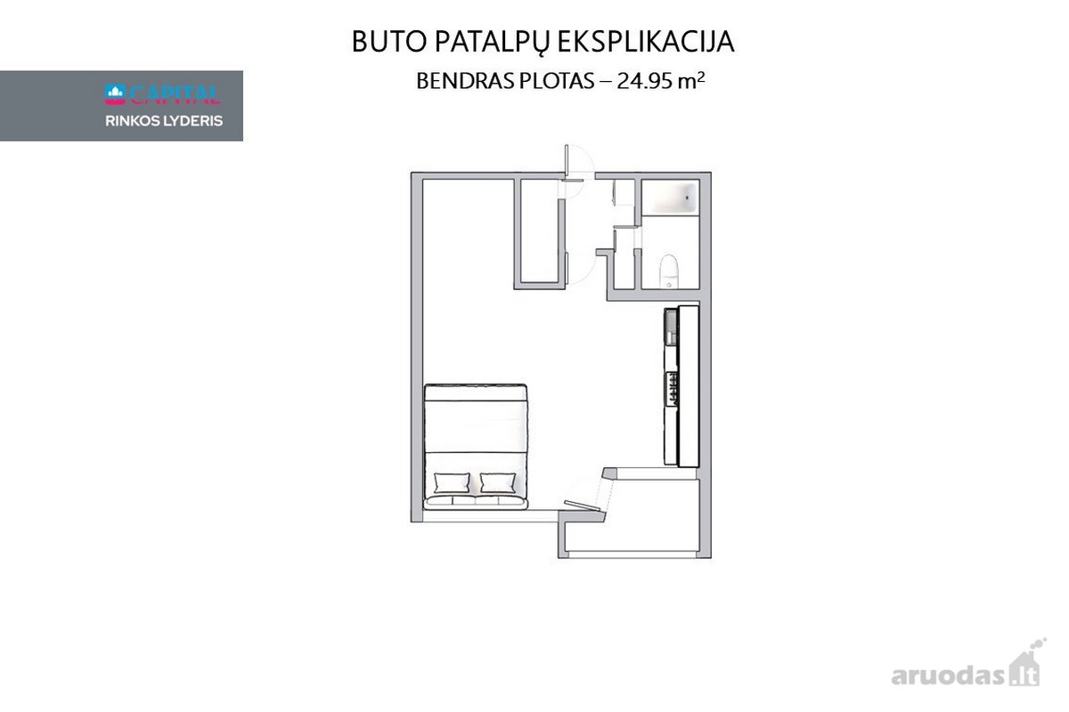 Parduodamas 1 Kambario Butas Naujamiestyje - nuotraukos Nr. 9