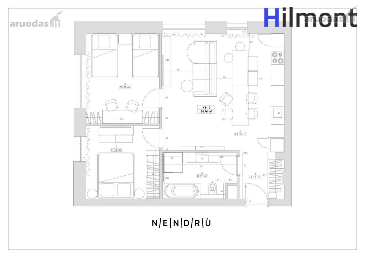 Stilingai Ir Kokybiškai Įrengtas 3 Kambarių - nuotraukos Nr. 29