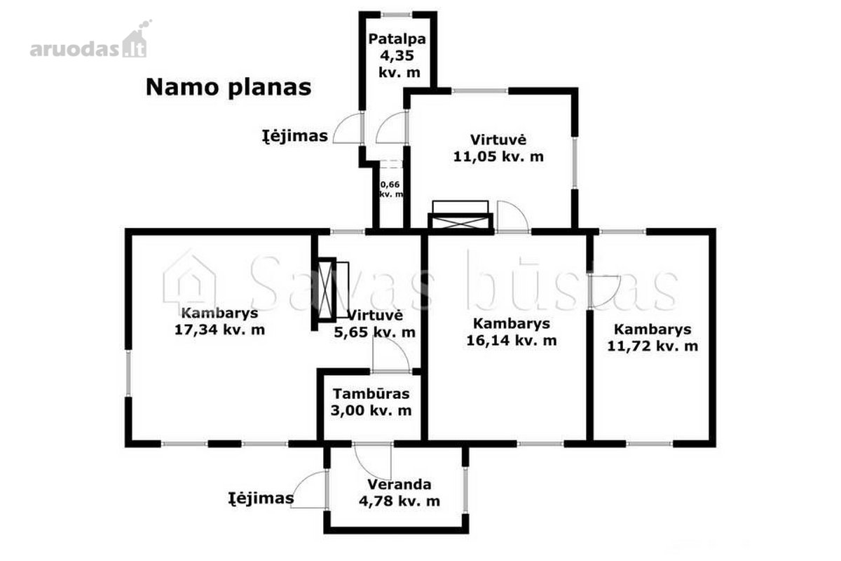 Parduodamas rąstinis namas su 6,37 arų žemės - nuotraukos Nr. 17