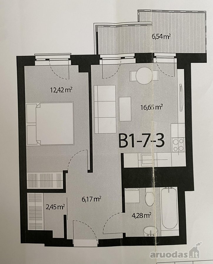 2 kambarių butas „Lighthouse I“ projekte. - nuotraukos Nr. 14