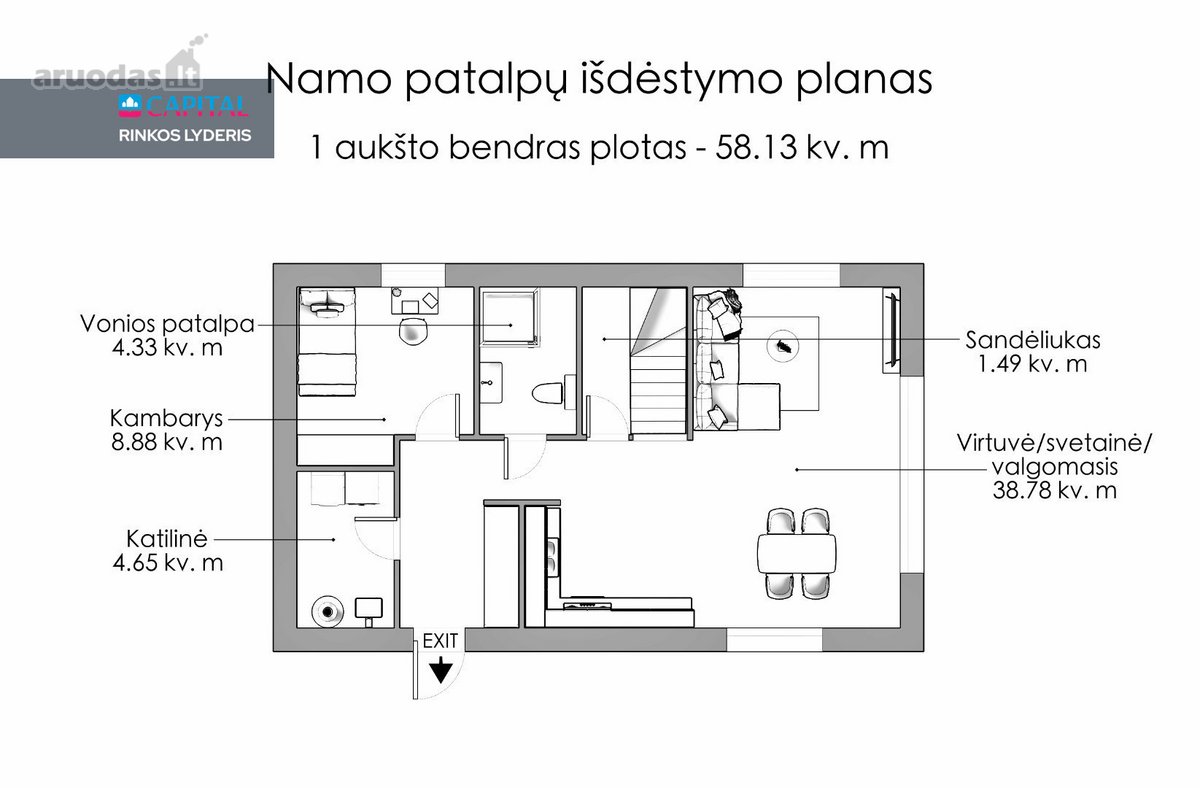 Parduodamas Pilnai Įrengtas Ir Dar Niekieno - nuotraukos Nr. 33