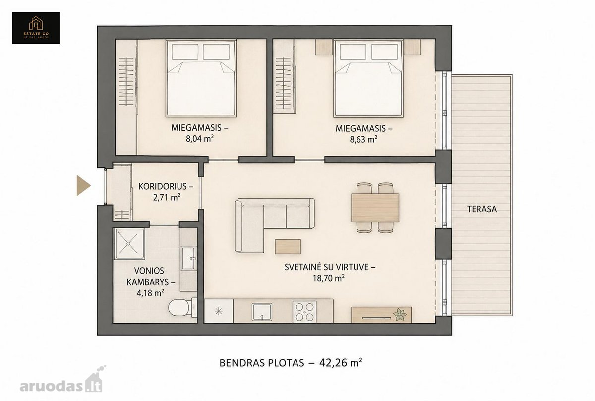 Išskirtiniai 3 Kambarių Apartamentai - nuotraukos Nr. 38