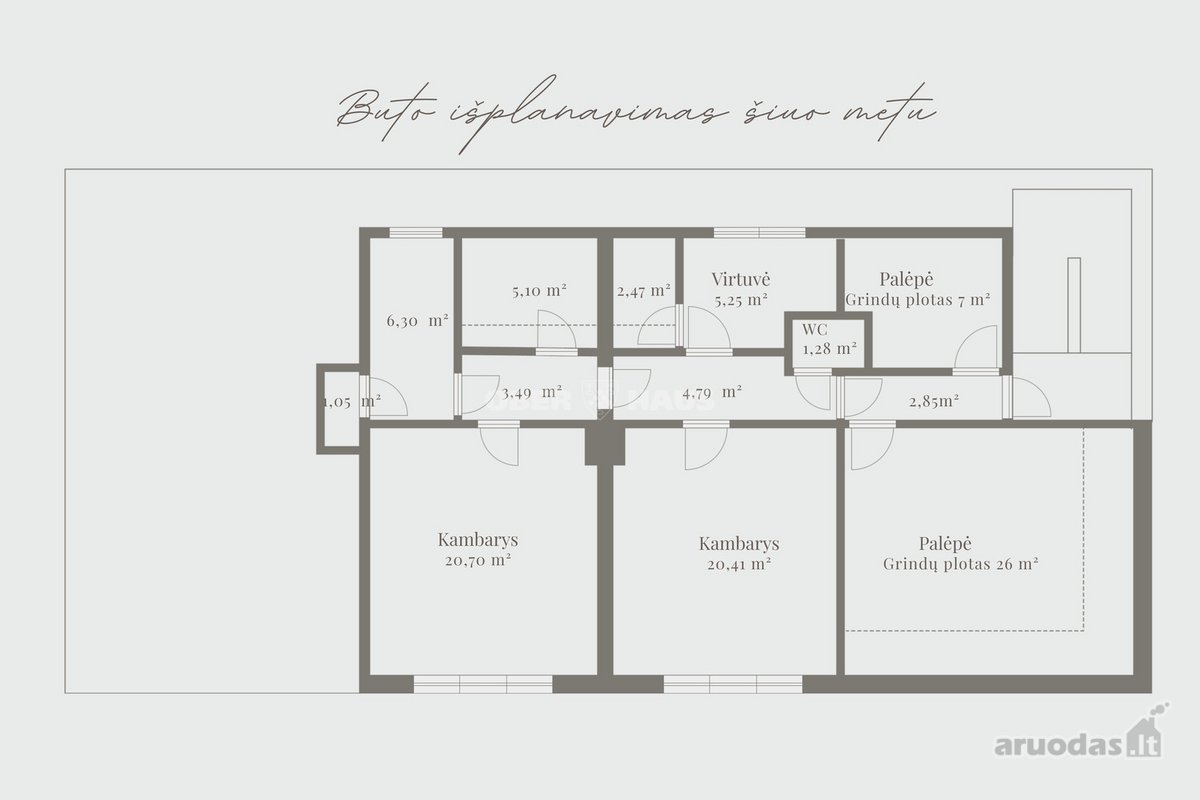 Neremontuotas palėpėje esantis 2-jų kambarių - nuotraukos Nr. 8