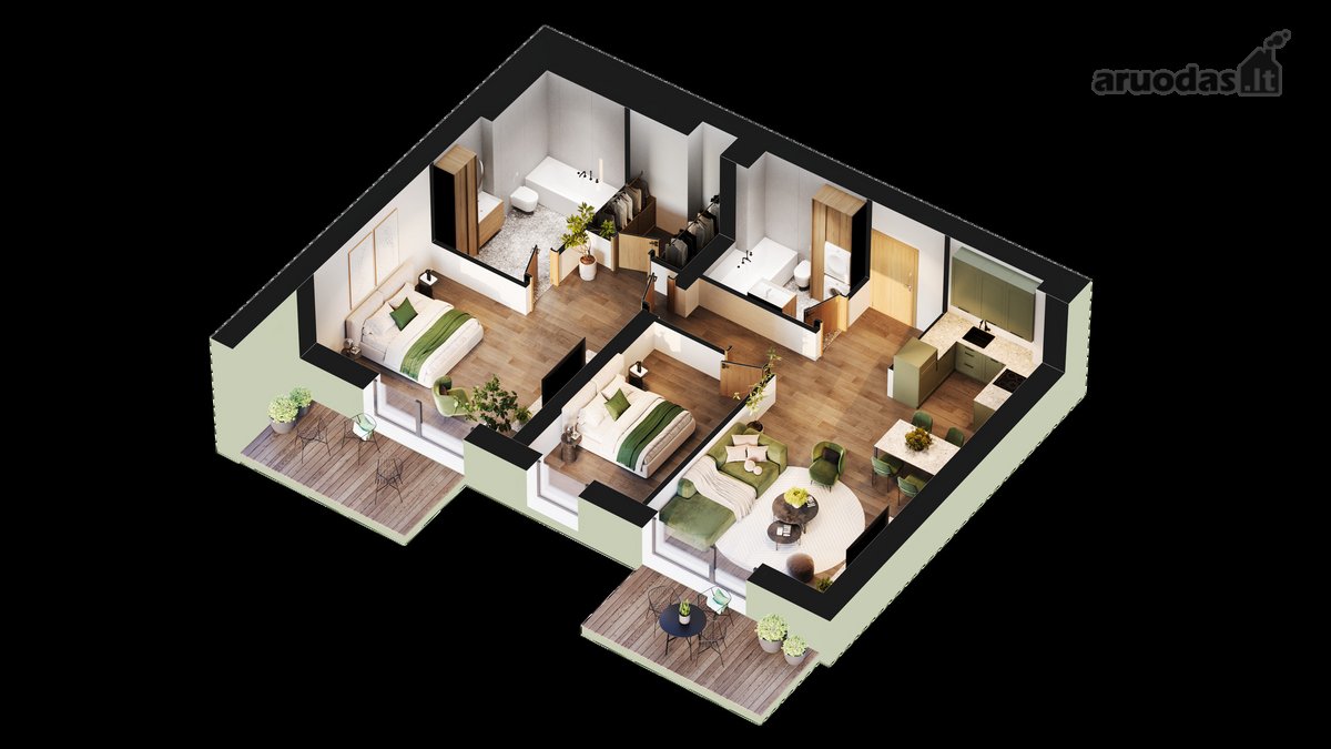 89,11 m² – vienas erdviausių 3 kambarių - nuotraukos Nr. 2
