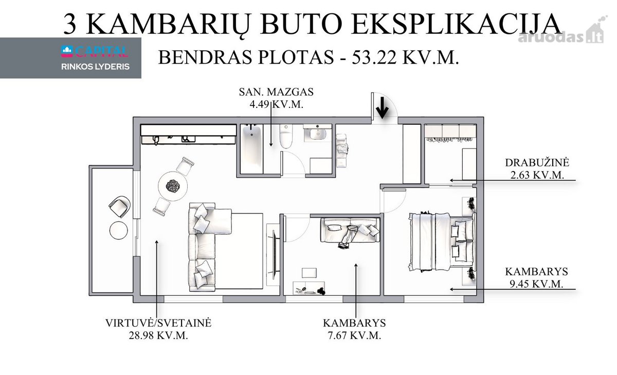 Išskirtinis 3 Kambarių Butas Kaukysos G. – - nuotraukos Nr. 26