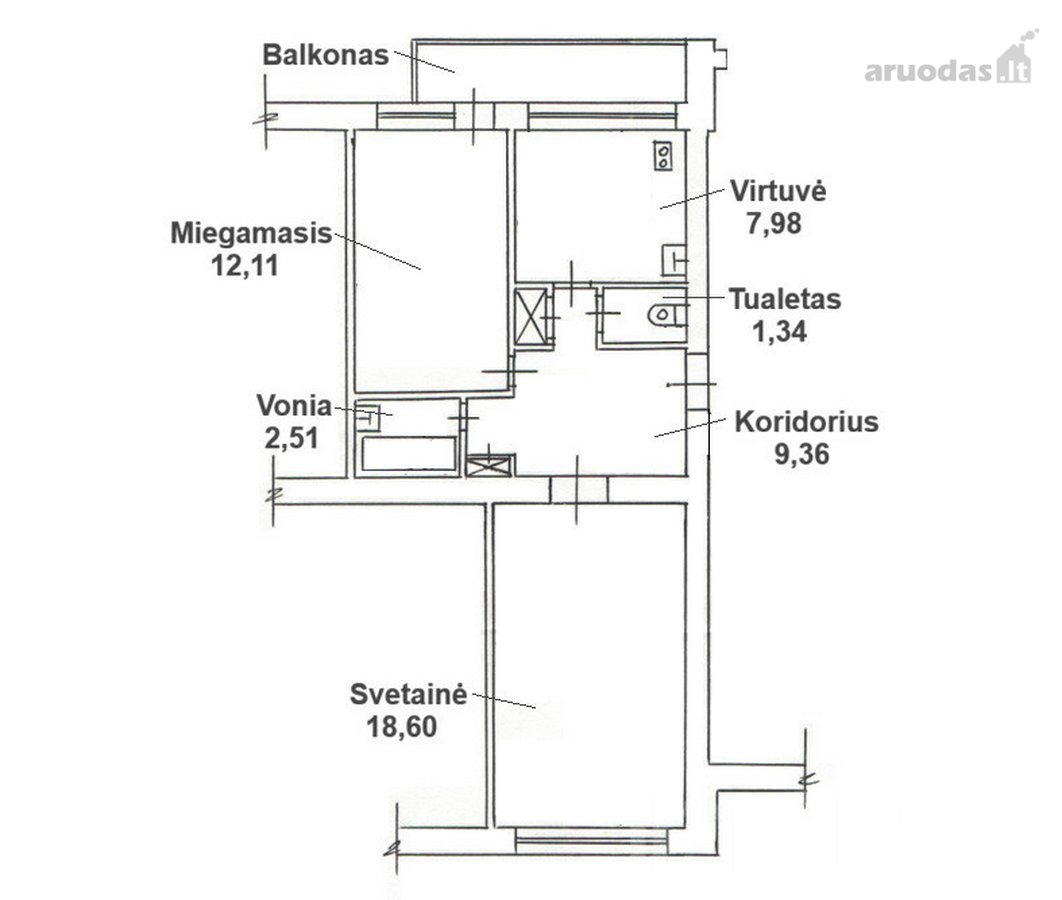 Parduodamas 2 Kambarių Butas Renovuotame Name - nuotraukos Nr. 18