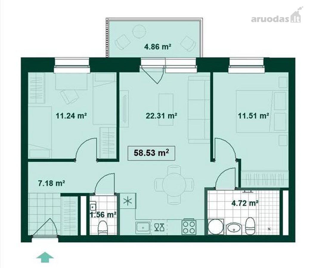 Parduodamas moderniai ir kokybiškai įrengtas - nuotraukos Nr. 39