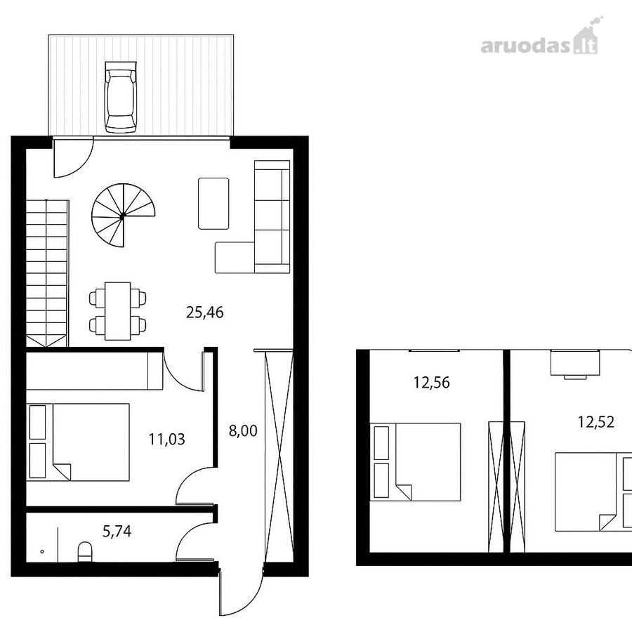Parduodamas erdvus 75,3 m2 butas tik 10 - nuotraukos Nr. 9