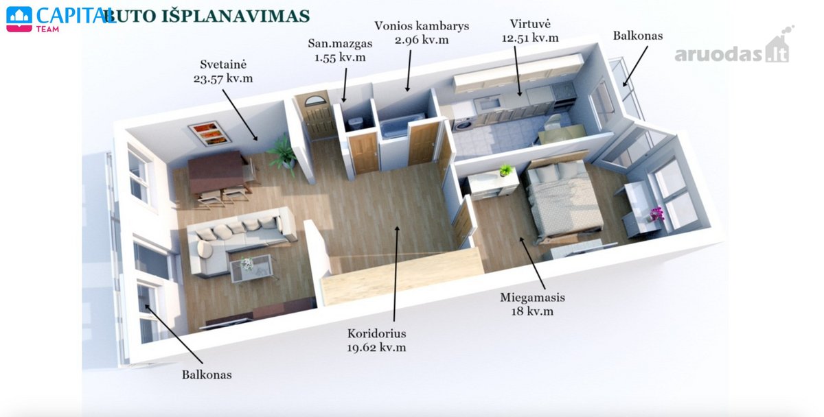 Parduodamas Įrengtas, Itin Erdvus Butas, - nuotraukos Nr. 18