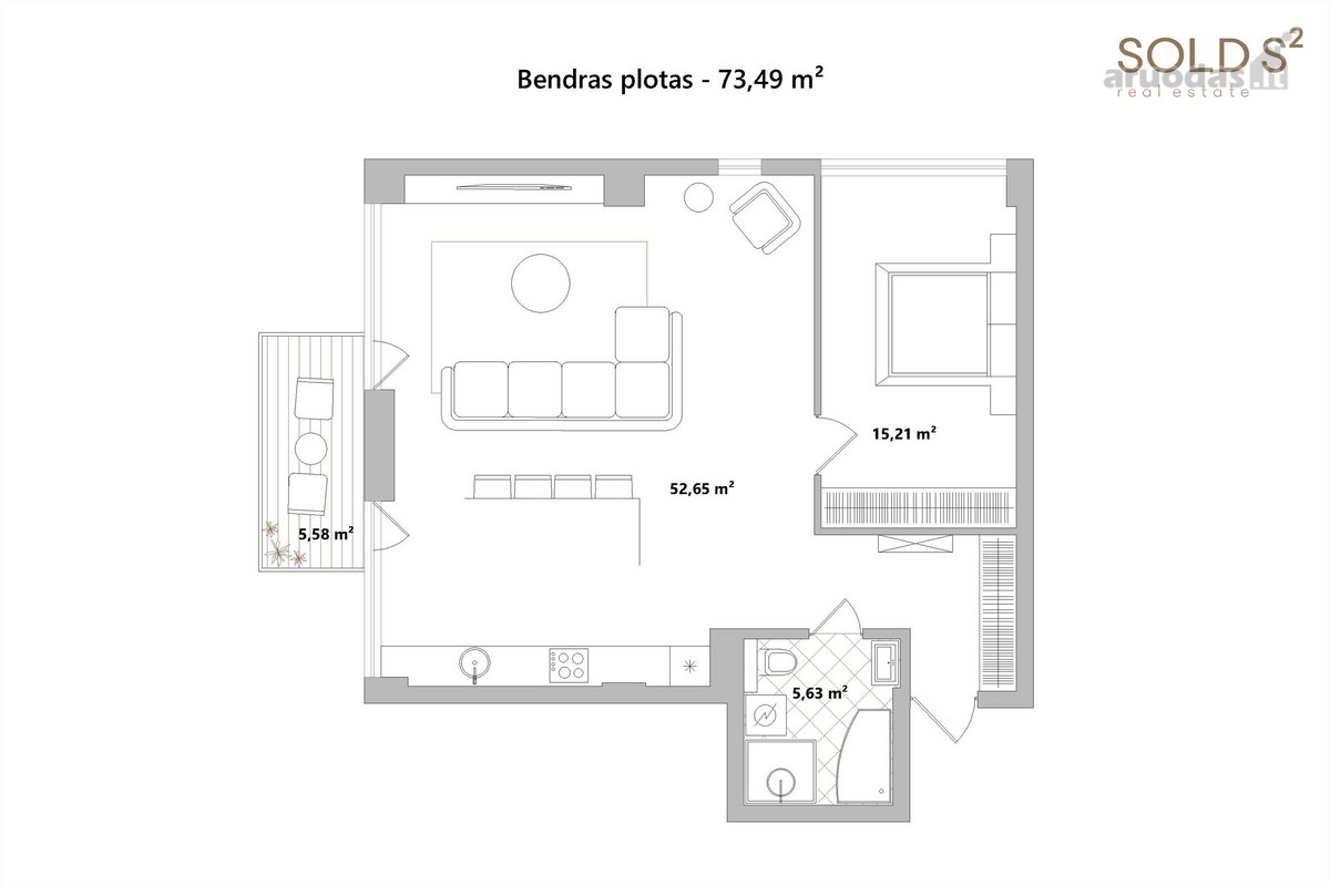 Parduodami apartamentai Žirmūnuose, šalia - nuotraukos Nr. 15
