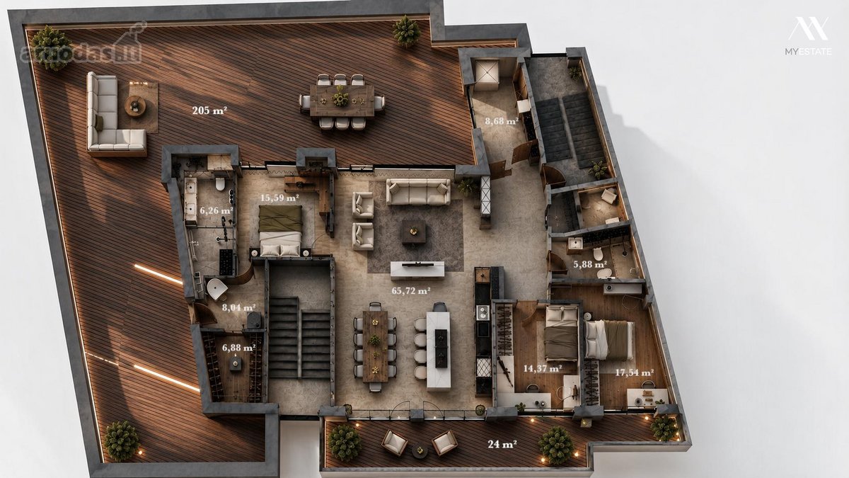 Privati Rezidencija - 375 m² Penthauzas Su - nuotraukos Nr. 27