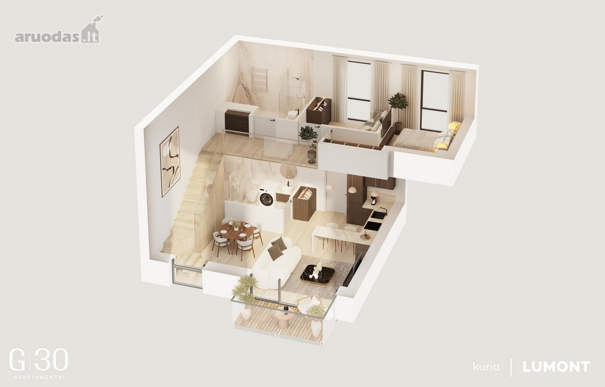 Dviaukščių G30 apartamentų išskirtinumas - nuotraukos Nr. 3